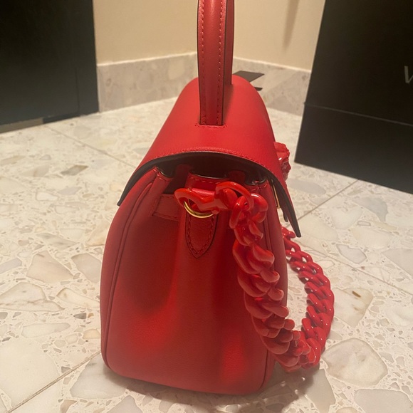 NEW, NEVER WORN, WITH TAGS! Versace La Medusa Medium Handbag in Red w/ dust bag. - Picture 3 of 9